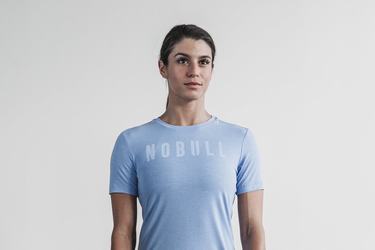 Nobull Women's T Shirts Blue | Australia (HI1395)